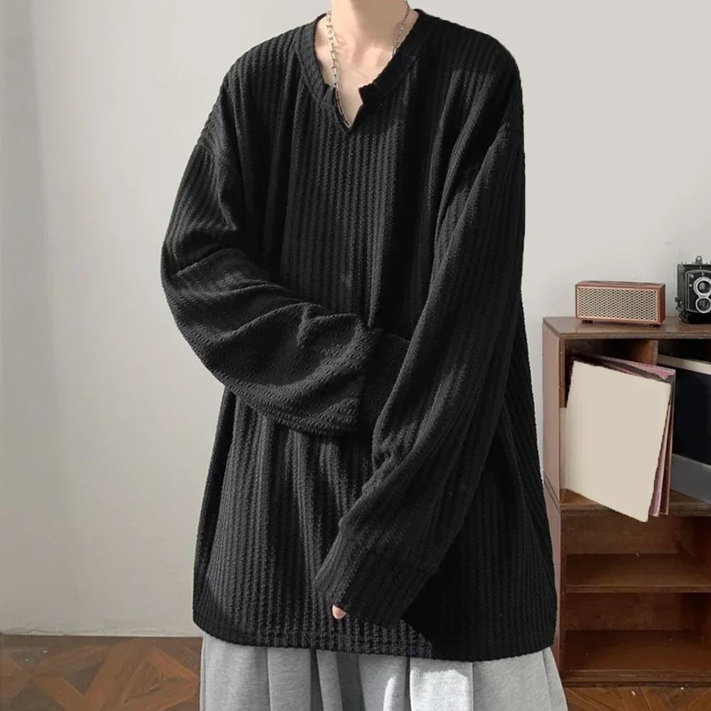 

Casual T-Shirt Long Sleeves Shirt Perfect For All Seasons Loose Fit Design Slight Stretch Fabric Solid Pattern T-Shirt