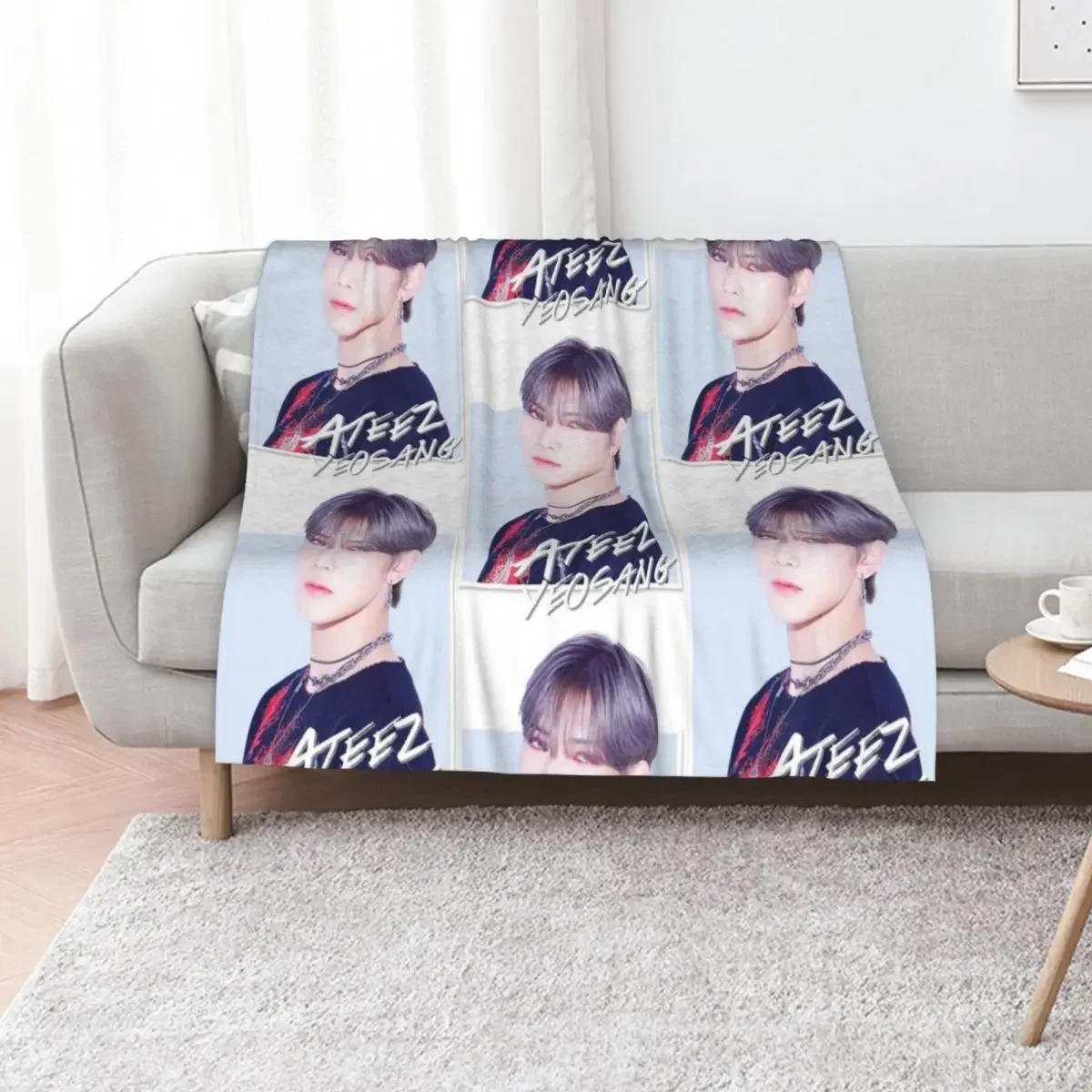 

Ateez - Yeosang Throw Blanket Soft Big Custom manga Sofas Blankets