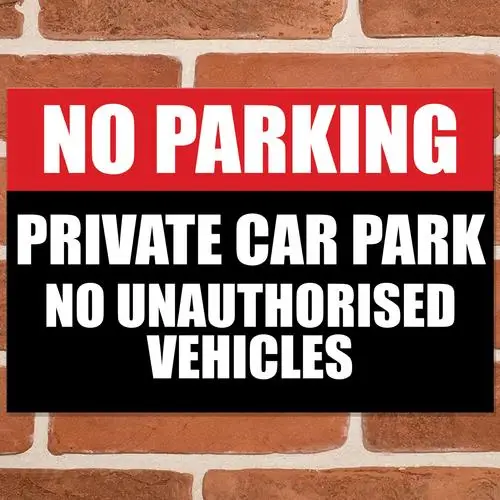 PRIVATE CAR PARK Parking Metal Signs Warning Keep Clear Garage Wall Sign (R/B) --Tin Sign