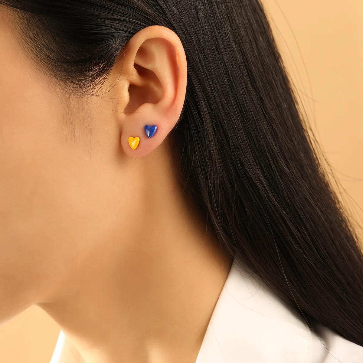 Heart Round Cross Shaped Bioceramic Eco-friendly Ceramics Anti-allergy Earrings Anti-clogging Minimalist Style Ins Ear Studs