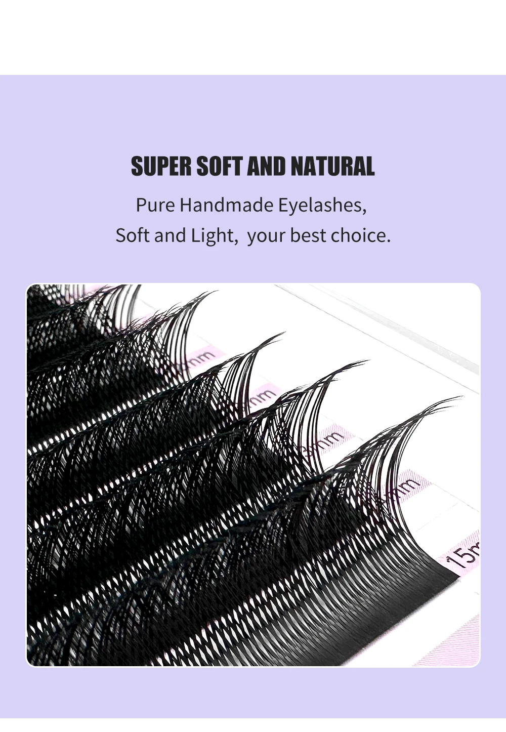 NATUHANA Y-förmige Wimpernverlängerung mit 3 geteilten Spitzen, schwarz, bunt, Y-Wimpern, vorgefertigte Volumenfächer, einzelne Wimpern, Make-up – Detail 4