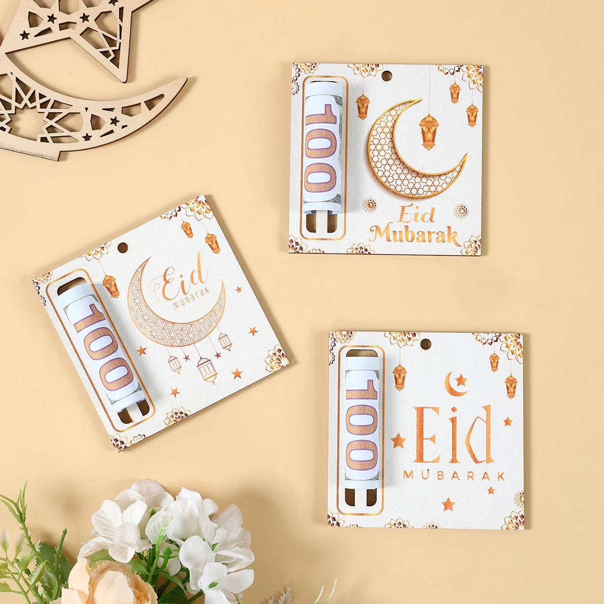 Eid Mubarak Money Holder Ornaments for Gifting Cash EID Mubarak Decor 2025 Ramadan Kareem Islamic Muslim Party Eid Al Adha Gifts