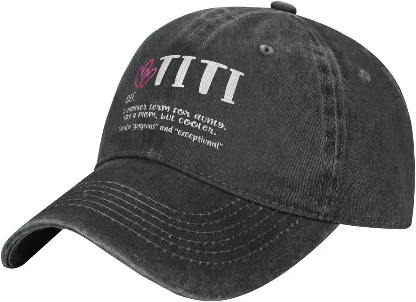 Best-Aunt-Titi-Definition-Trucker-Hat, Vintage Washed Cotton Baseball Cap Dad Hats for Men Women Black