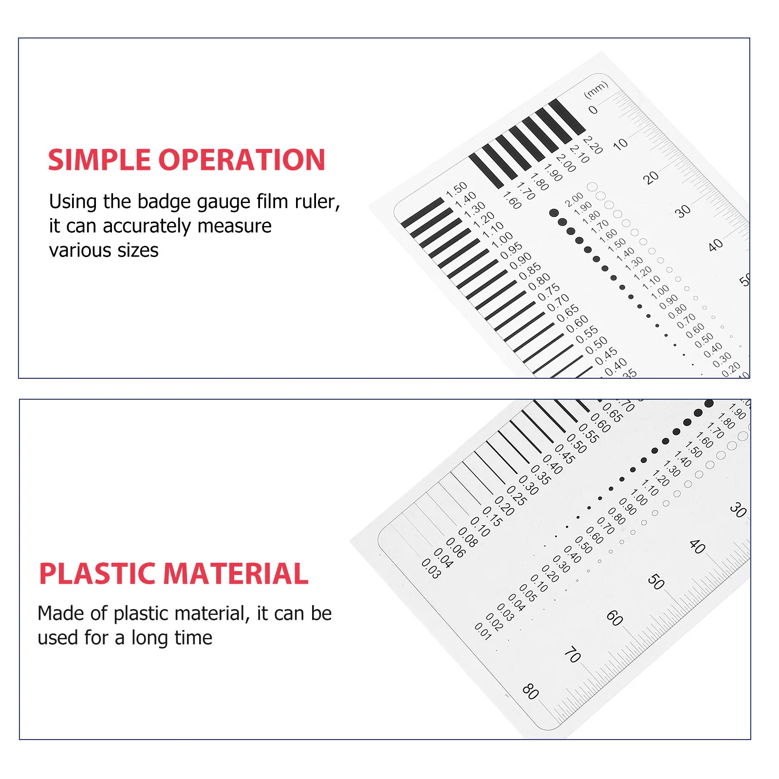 Sec Precision Size Estimation Transparency Defect Diameter Area Measure Gauge High Accuracy Flaw Detection Ruler for Quality