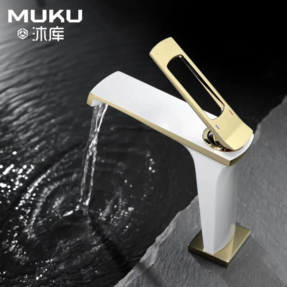 Hotel Italian Basin Faucet Multi Color Copper Bathroom Faucet White Gold Black Hot And Cold Table Basin Mixing Faucet