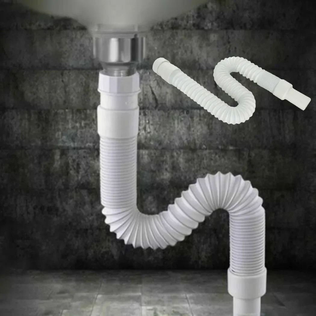 S type Deodorant Function Flexible PLASTIC Basin Sink Waste Pipe Trap 36 80cm Suitable for Bathroom and Kitchen