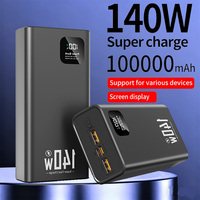 140W 100000mAh High Capacity Power Bank PD 22.5W Super Fast Charging Portable Battery Charger for Xiaomi iPhone 12-17 Samsung