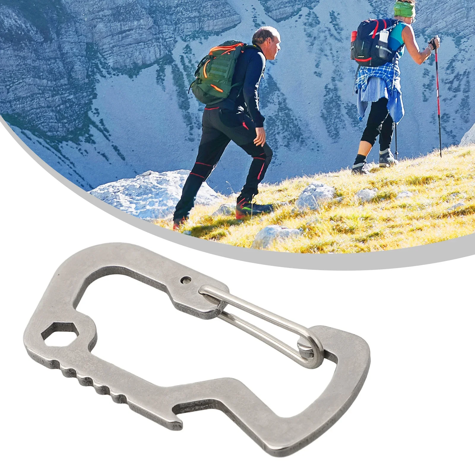 

Bottle Opener Carabiner Outdoor Home Silver Stainless Steel Quick Release 3.3*6.8cm Hiking Inner Hexagonal Daily Life