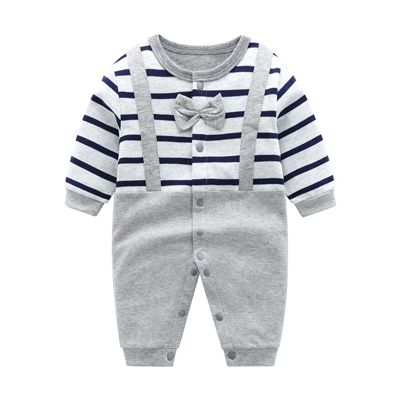 New Baby Boys 100% Cotton Formal Romper Clothes Toddler Kids Gentleman Outfit One-Piece Clothing Handsome Jumpsuit Party Suit