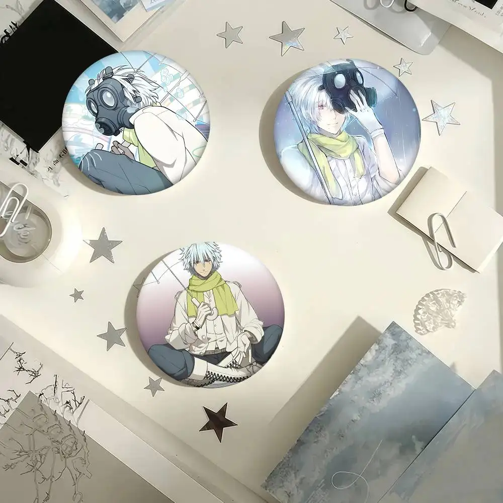 1pc Clear Game D-DRAMAtical Murder Cartoon Style Badge Brooches On Backpack Decoration Round Enamel Pins For Accessorys - view 5