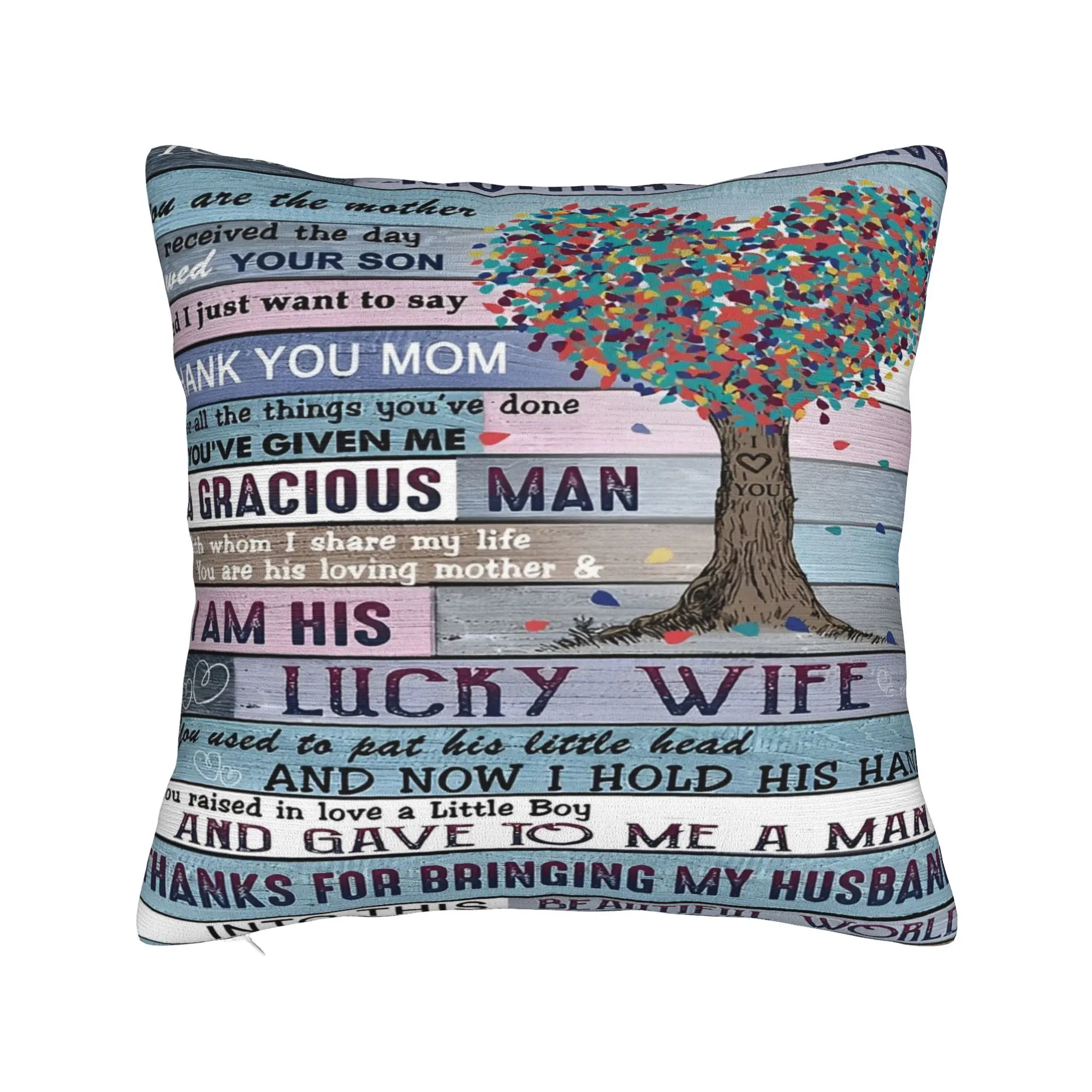Mother's Day  Square Pillow Cases Love From Son Cushion Covers Awesome Polyester Decor Pillowcase for Car 40x40cm