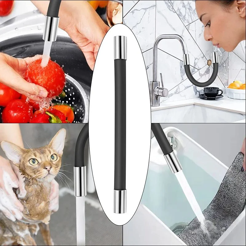 Kitchen Faucet Extension Hose Bathroom 360° Rotation Bending Faucet Extender Wash Basin Water Saving Tap Filter Extension Tube