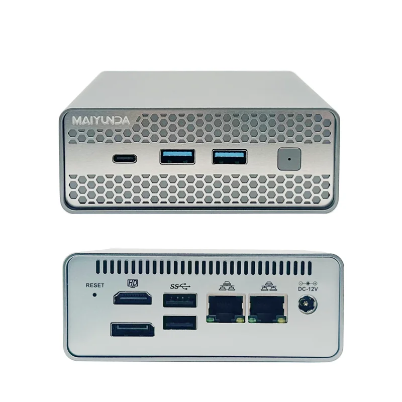 Quadruple Core Mini NAS PC N100 Aluminum Housing 4-Bay M.2 NVME SSD 2*LAN DP Type-C USB Cloud Storage Firewall/Router in Stock