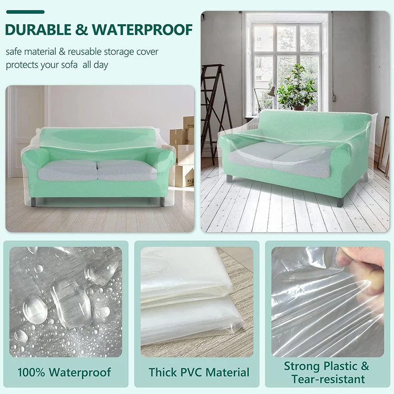 New Couch Cover Pet Plastic Cover Transparent Cat Scratch Protector Waterproof Sofa Cover For Protection Against Cat Dog Clawing