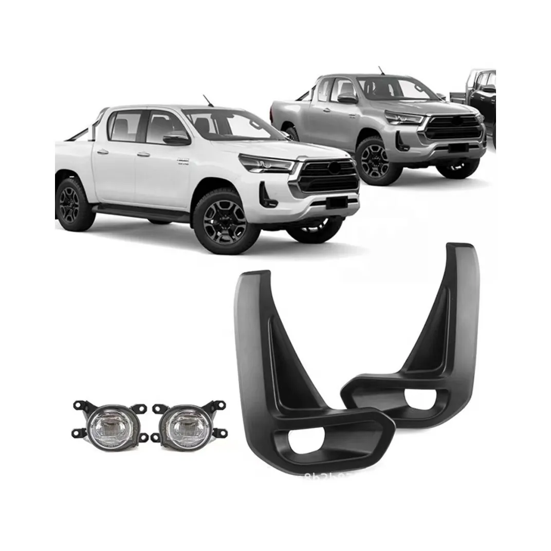 힐룩스 비고 2012년식부터 레보 2020년식 스타일 프론트 범퍼(그릴, 헤드라이트, 안개등 포함) 플러그 앤 플레이 차량 바디 키트