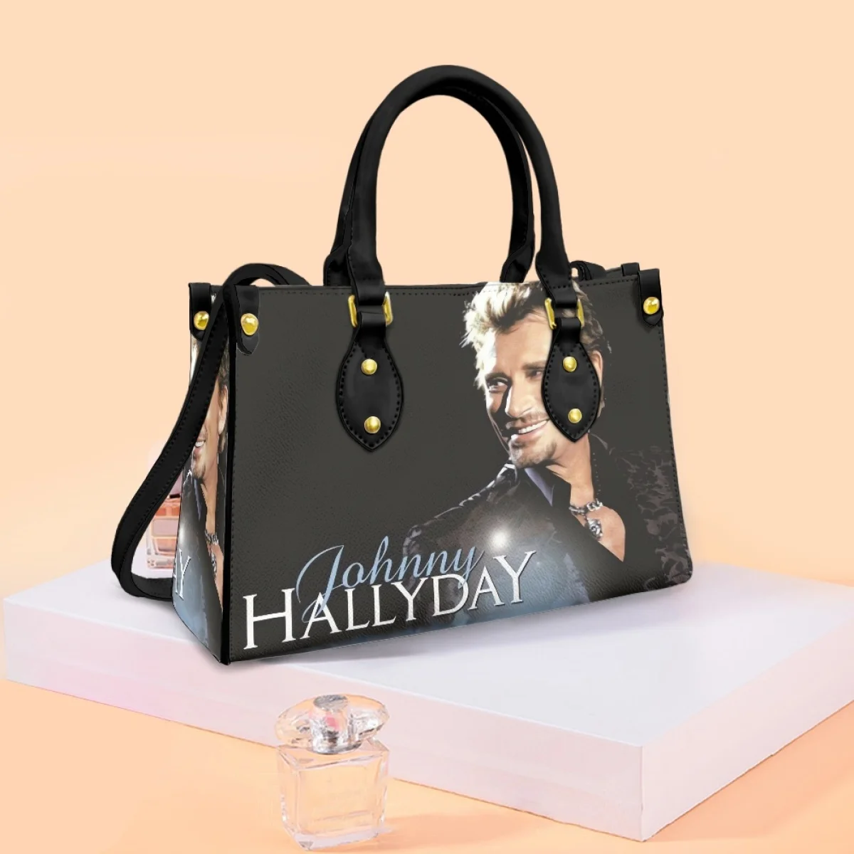 Johnny Hallyday Printed Bags Luxury Handbags Famous Singer Hand Bags for Women 2023 New Arrival Custom Image Bolsas Para Mujeres