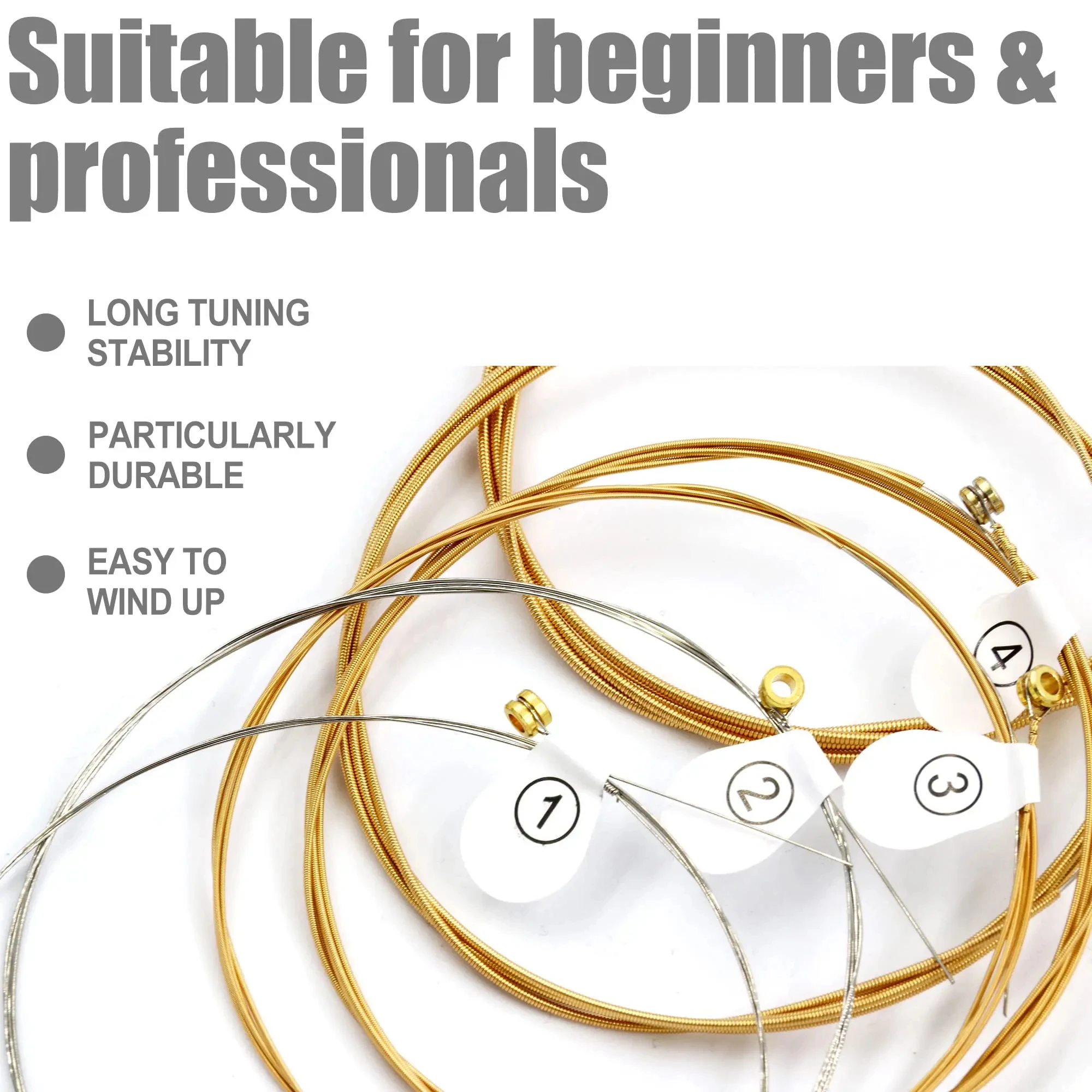 Miwayer 1 SET 6 Pieces Copper Guitar Strings 1-6 for Classical Classic Steel Wire Classic Acoustic Folk Guitar Parts Accessories