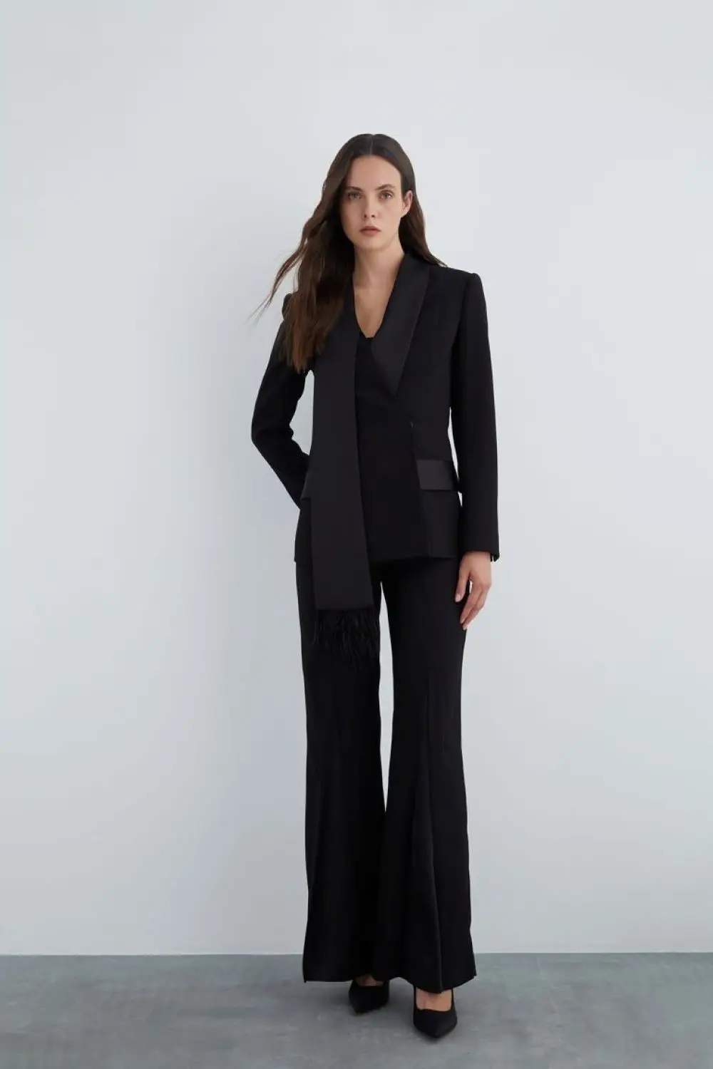 New Design Office Women Pants Suits 2 Pieces Plus Size Wrap Lapel Pocket Blazer Customized Formal Evening Party Outfit