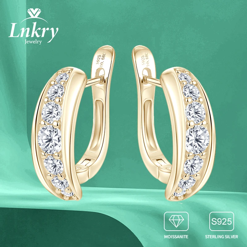 

Сертифицированные Lnkry серьги-кольца с муассанитом U-образной формы Oorbellen Zilver, серьги из стерлингового серебра 925 пробы на День святого Валентина, ювелирные изделия, подарок