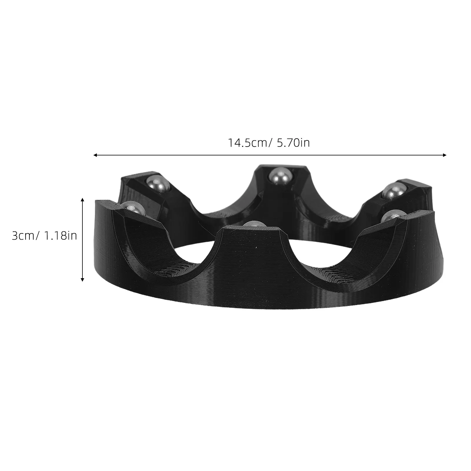 360 Degree Bowling Ball Holder Stand Black Non Slip Scratch Free Rotating Ball Cup Silent Bearing Roller Display Rack for Home