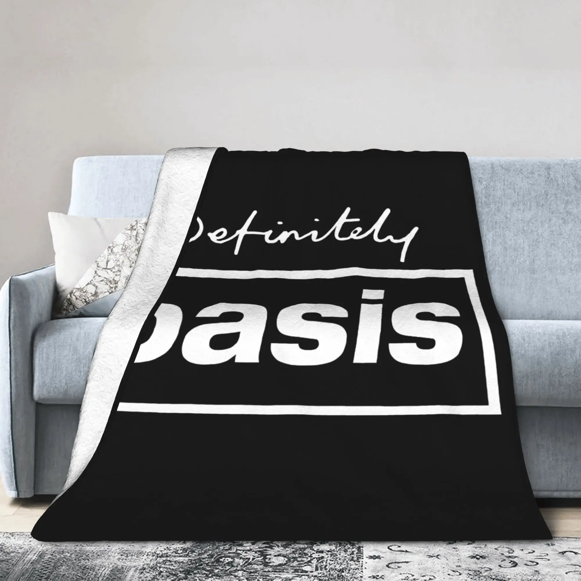Definitely Rock Band Logo Blankets O-Oasis Flannel Throw Blanket Summer Air Conditioning Personalised Soft Warm Bedspread