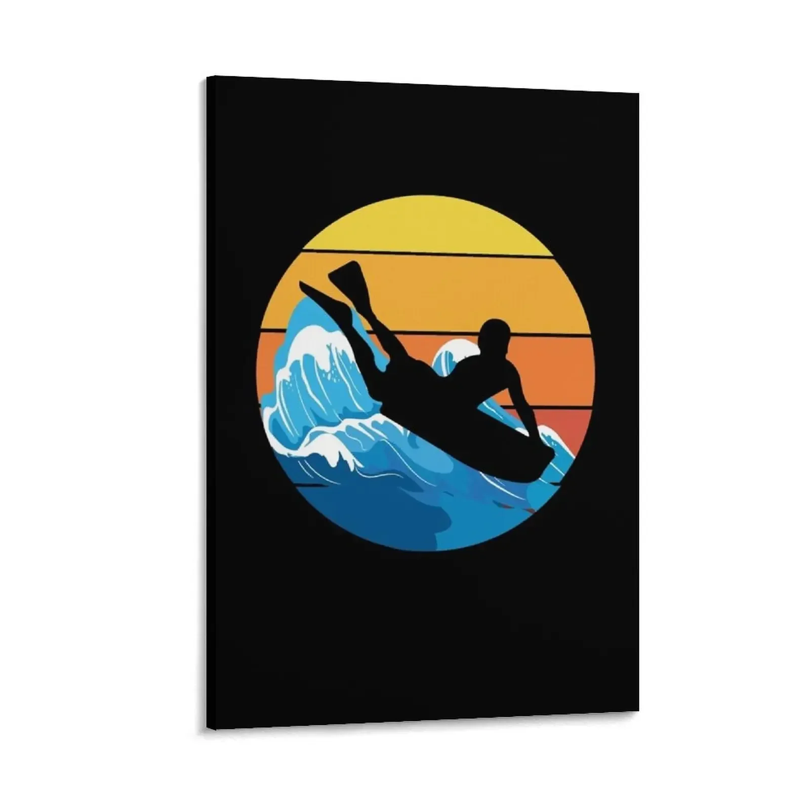 

Vintage Retro Bodyboarding Surfing Summer Bodyboarder Gift Canvas Painting room decors aesthetic home decorations anime posters