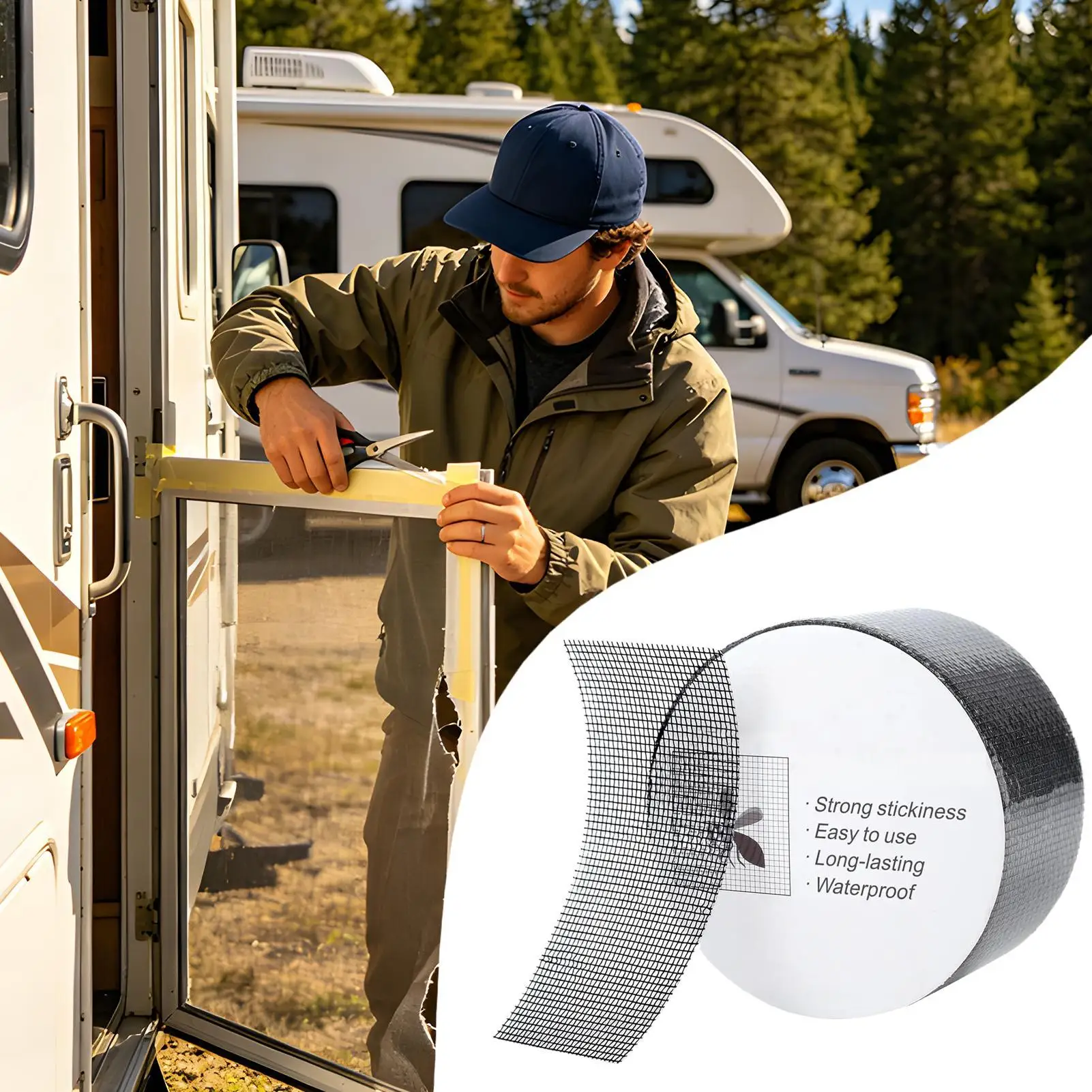 Screen Patch Strong Adhesive Cuttable Universal Screen Window Mend Patches for Patio RV Camper Pool Railings Balcony Gazebo