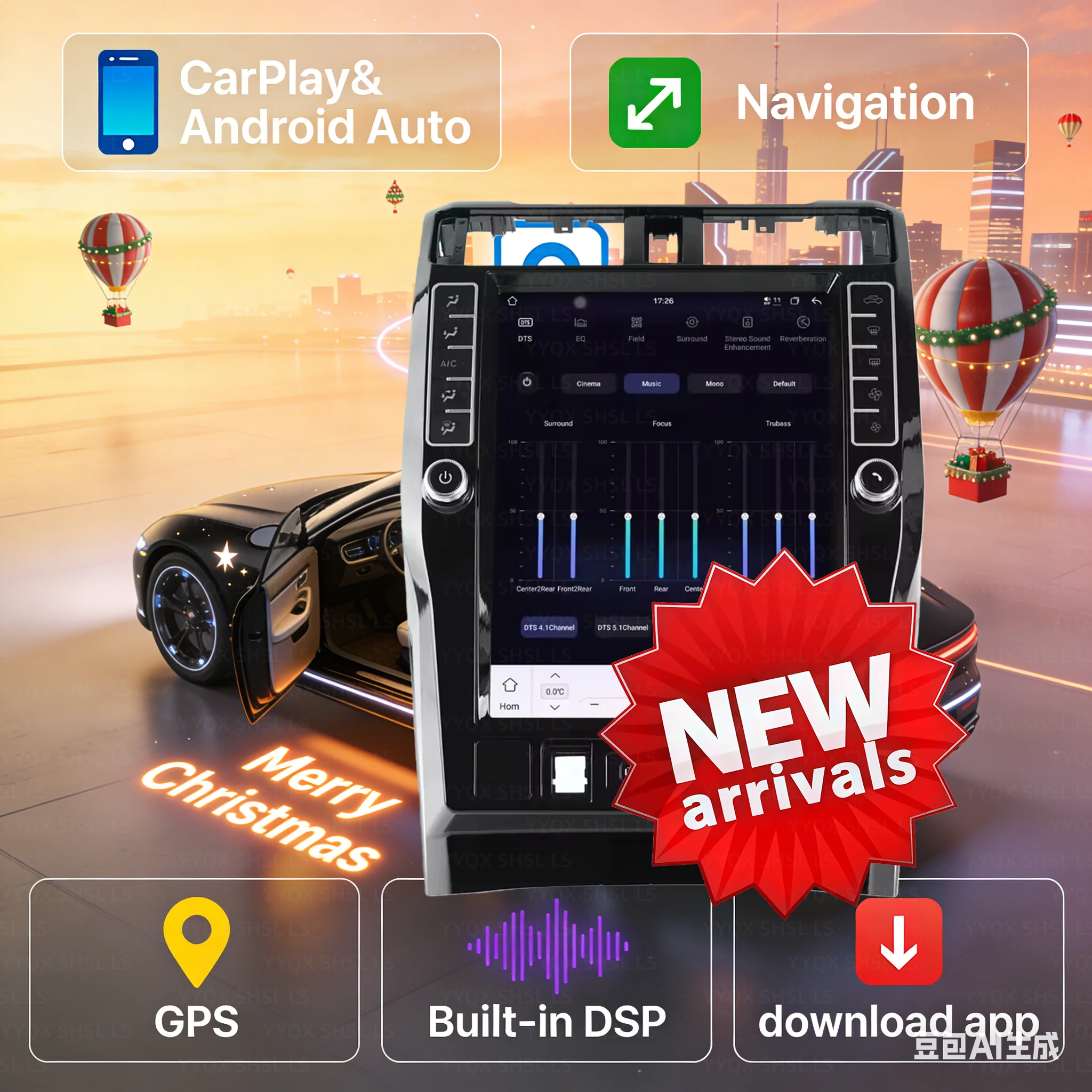 

16.2 Inch For Toyota 4Runner 2009-2023 Android Car Tape Recorder Radio Multimedia Player Head Unit GPS Navigation Stereo