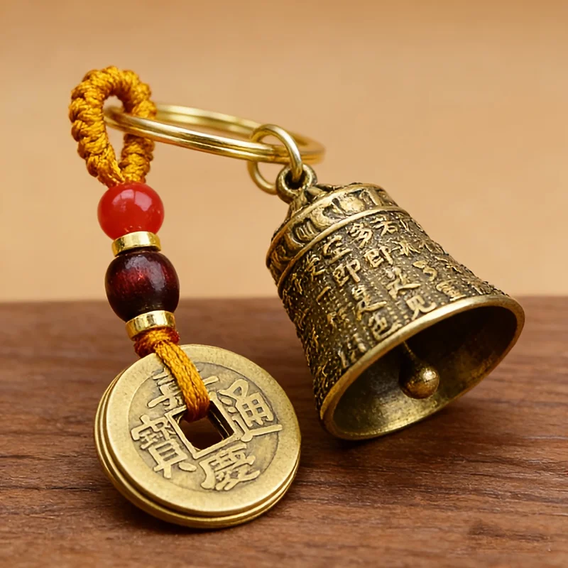 [Tibetan Bell Feng Shui] Authentic Tibetan Bell Suitable for Feng Shui Lucky Wealth Chime with Woven Cord & Beads