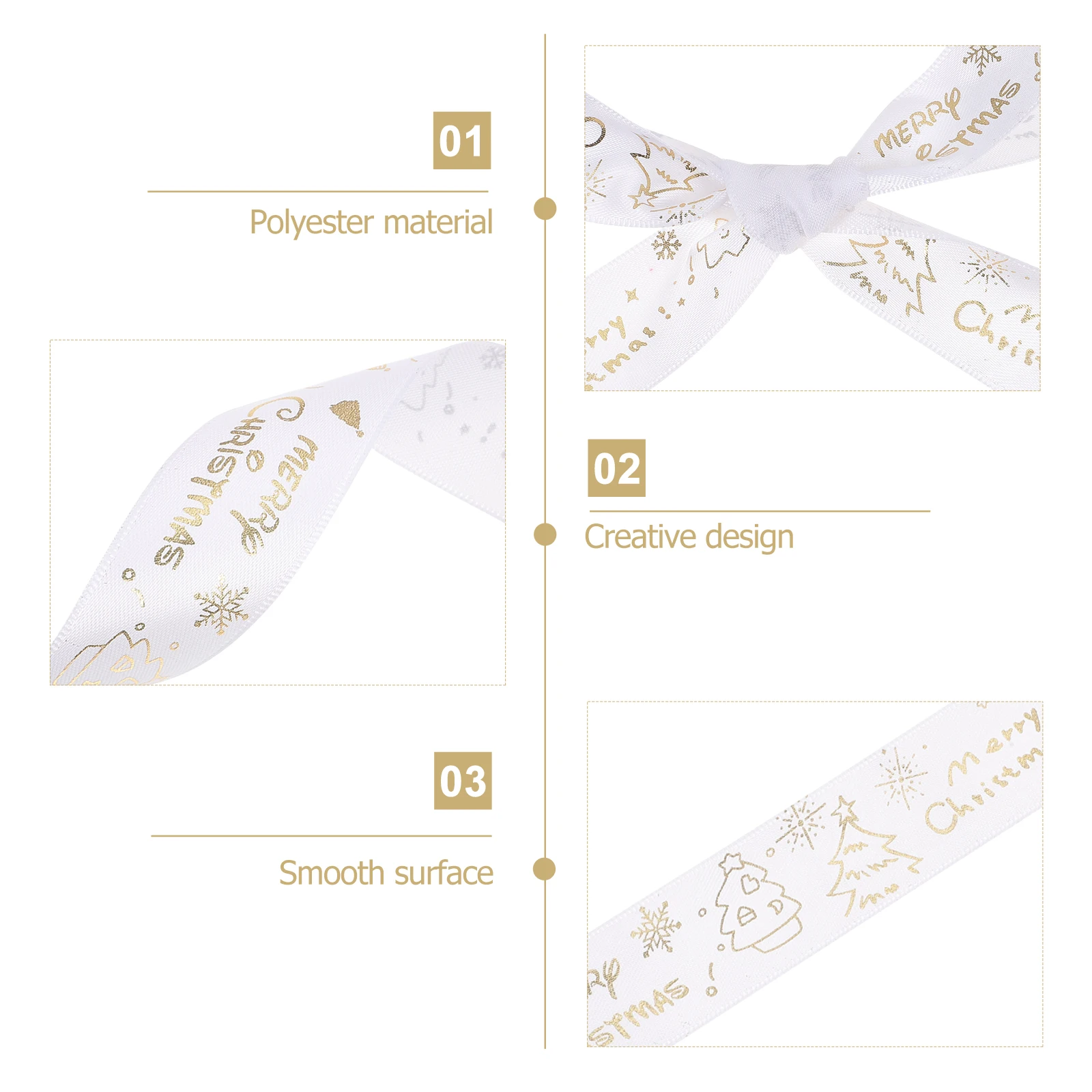 

Christmas Decoration Gift Ribbon DIY Bow Ribbons Party Flowers for Decorate White Craft Tree