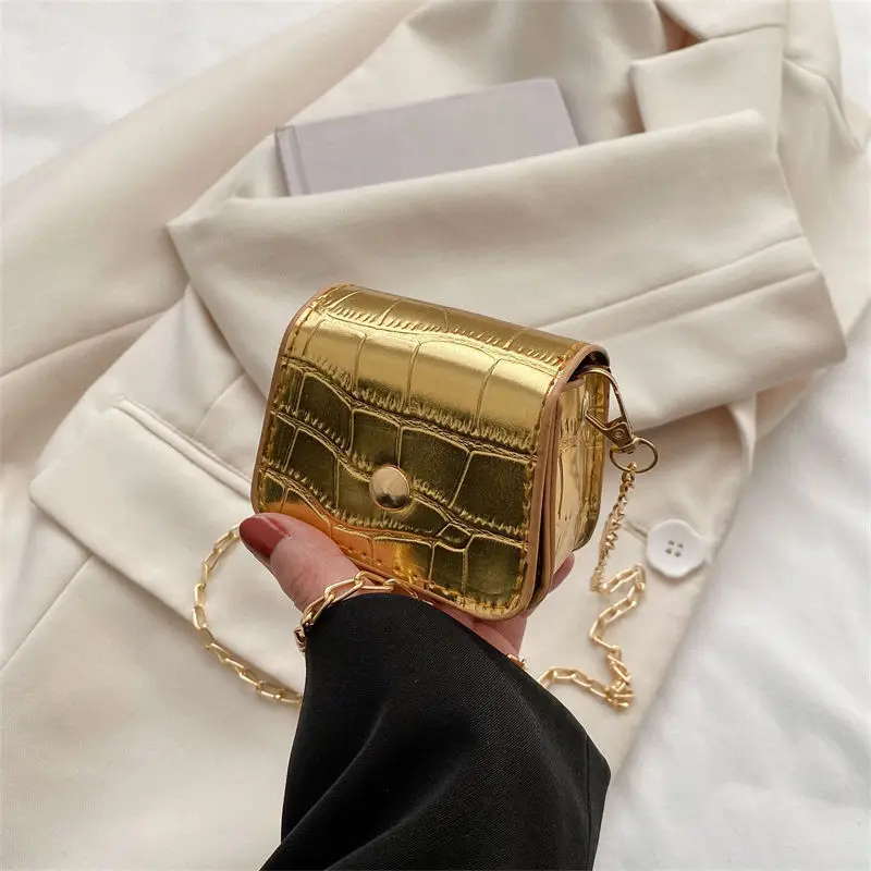 

Mini Bag Stone Patterned Women'S Bag Lipstick Key Small Square Bag Summer Minimalist Chain Shoulder Crossbody Card Bag CoinPurse