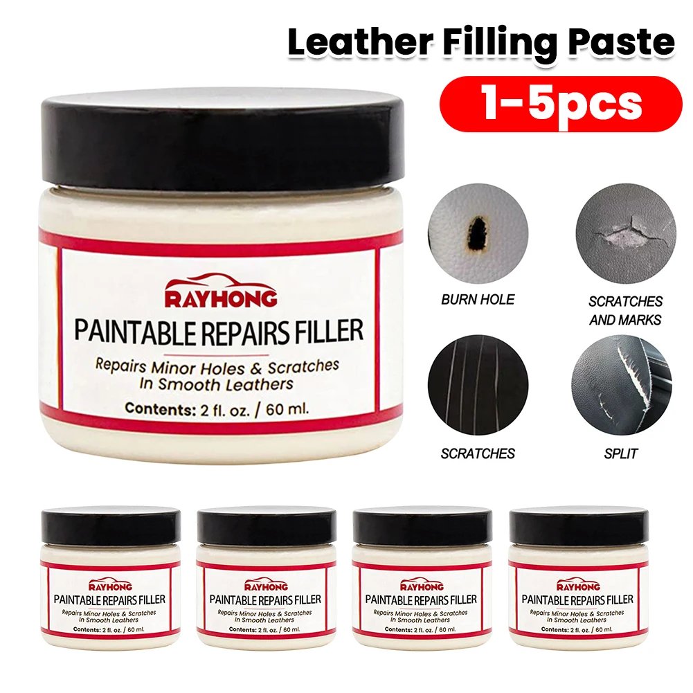 

60ml Compound Leather Restoration Cream Car Leather Conditioner Cleaner Auto Leather Repair Cream Tears Crack Burns Holes Filler
