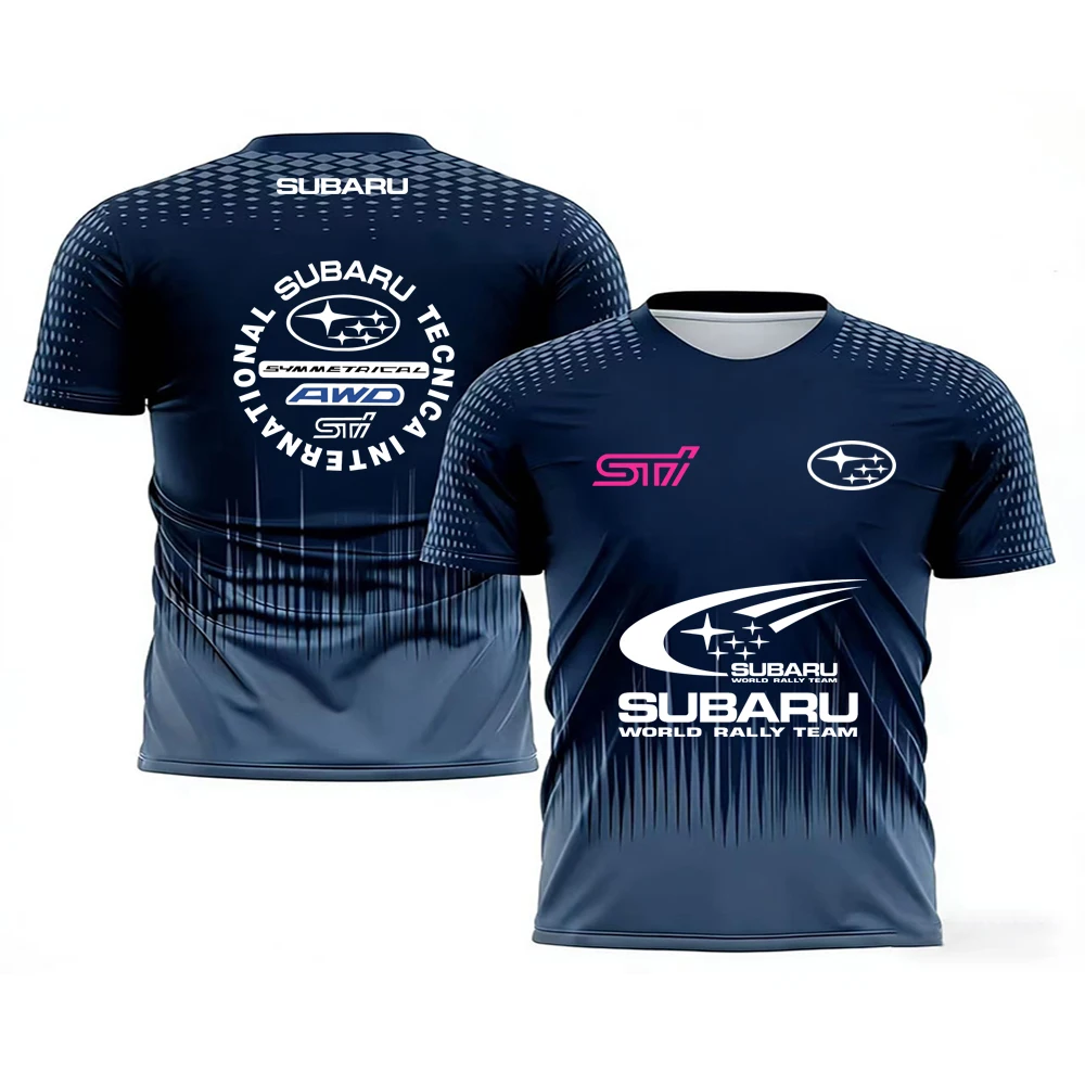 

New sports T-shirt 3D printed men's and women's comprehensive training clothes for teenagers SUBARU racing clothes round neck sh