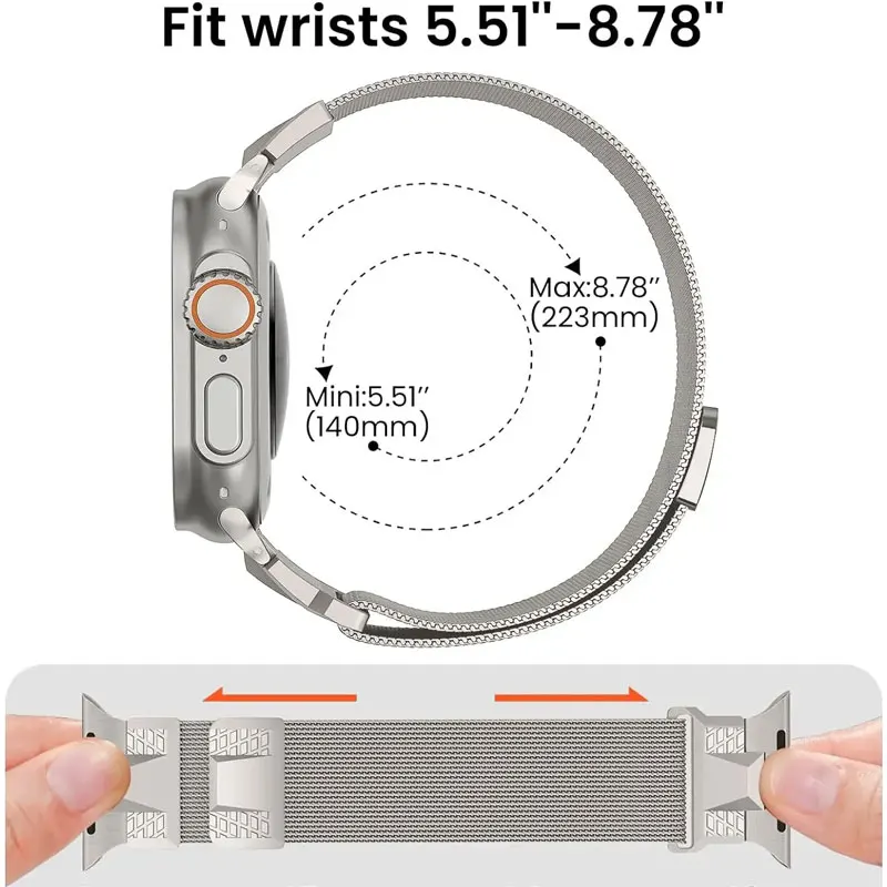 Magnetic Strap For Apple Watch 10 46mm Ultra 49mm Milanese Loop Bracelet For Iwatch 9 8 7 SE 321 44mm 45mm 42mm Metal Watchband