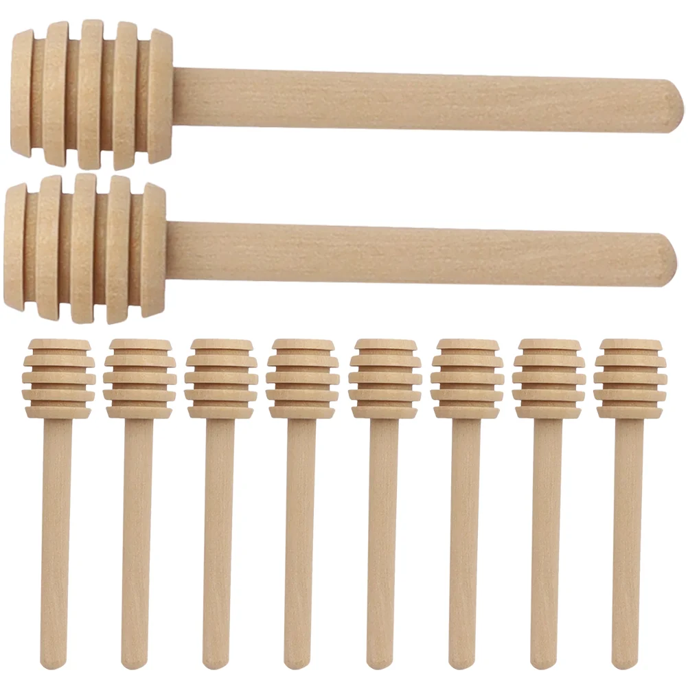 10 Pcs Wooden Honey Stick Stirrers Sticks Jam Stirring Rod Household Convenient Dipper Portable Long Handle