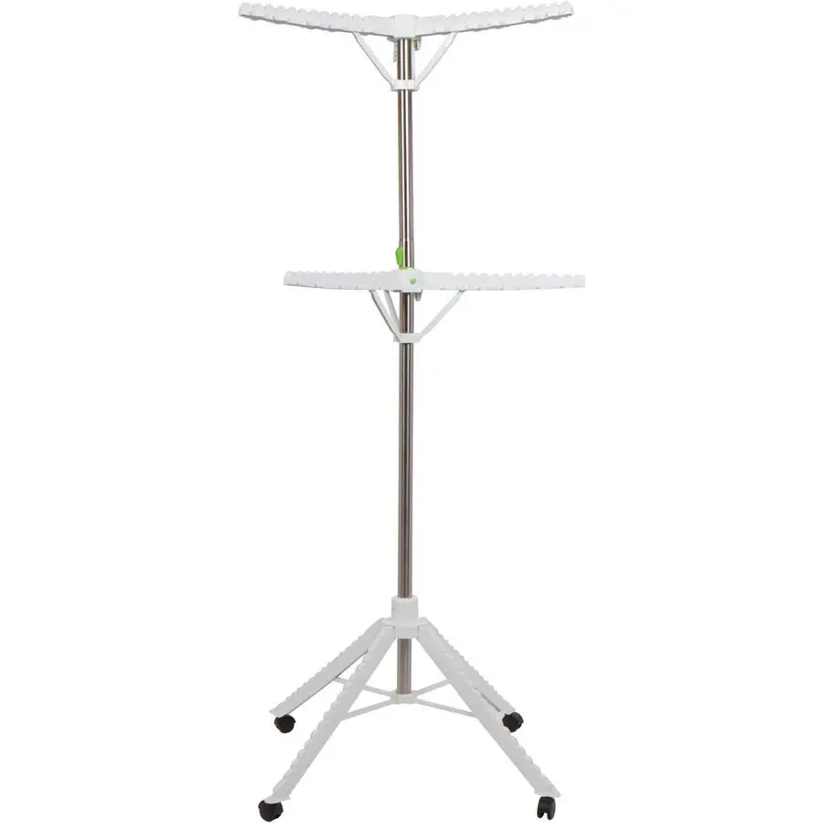 Capacity Garment amp Clothes Drying Rack, AdjustableHeight, 120 Pieces of Clothes, Stainless Steel, 4 Caster Wheels
