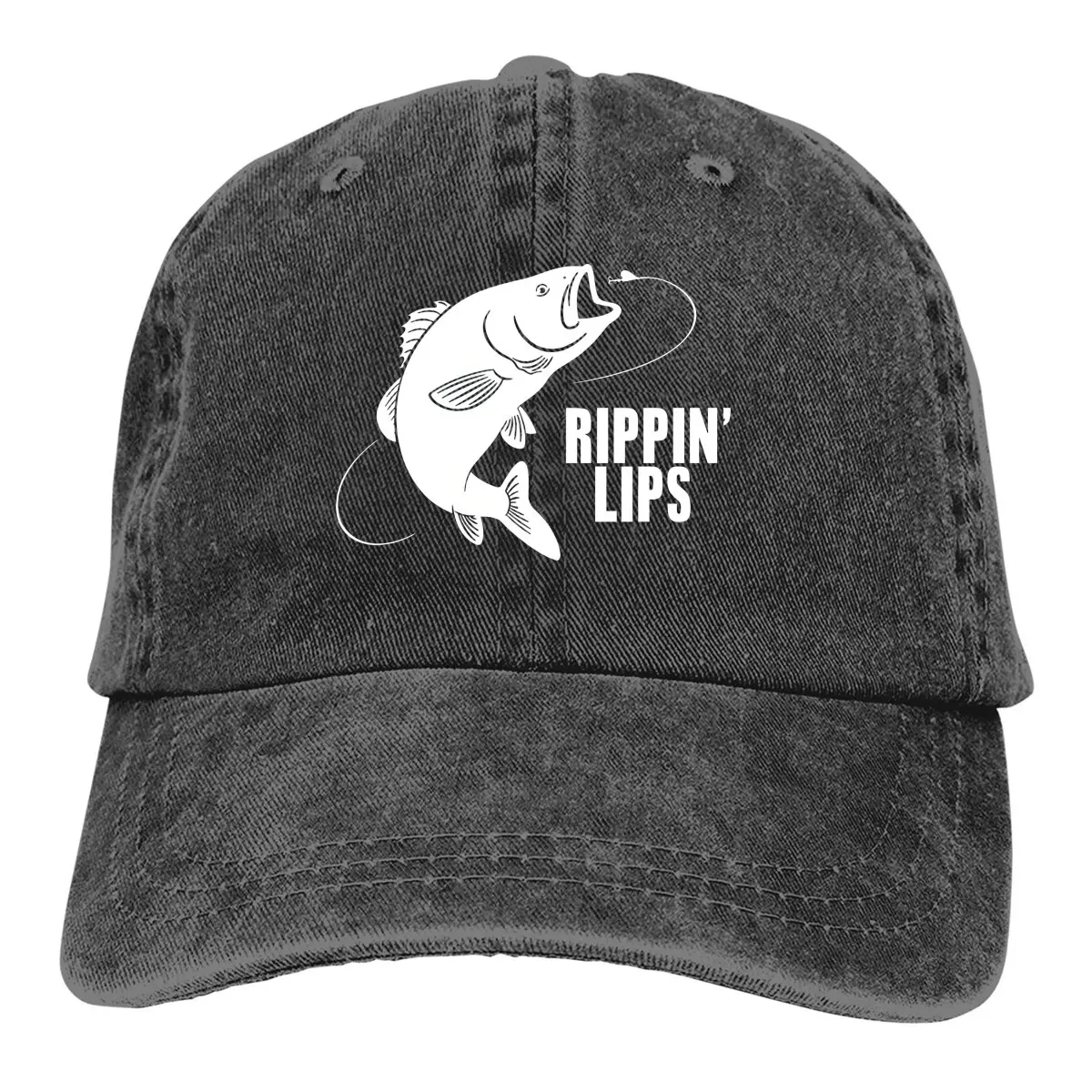 

Washed Men's Baseball Cap Ripping Lips Bass Fishing Trucker Snapback Caps Dad Hat Fly Fishing Golf Hats