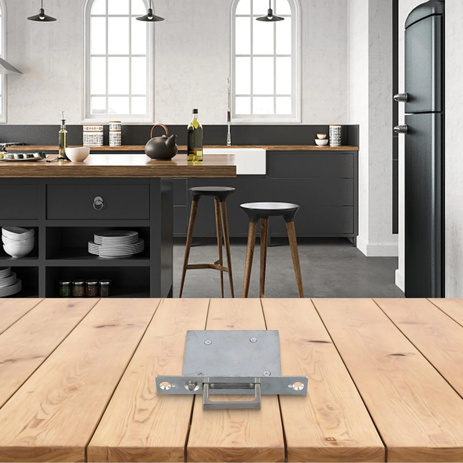 Invisible Button Pocket Door Handle Stainless Steel Edge Pulls for Efficient Space Management in Modern Interiors