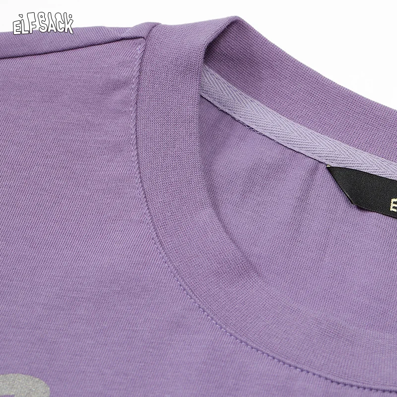 ELFSACK 2025 Summer New Arrivals Devil'S Corner Love Printed Loose Casual Short Sleeved T-Shirt For Women