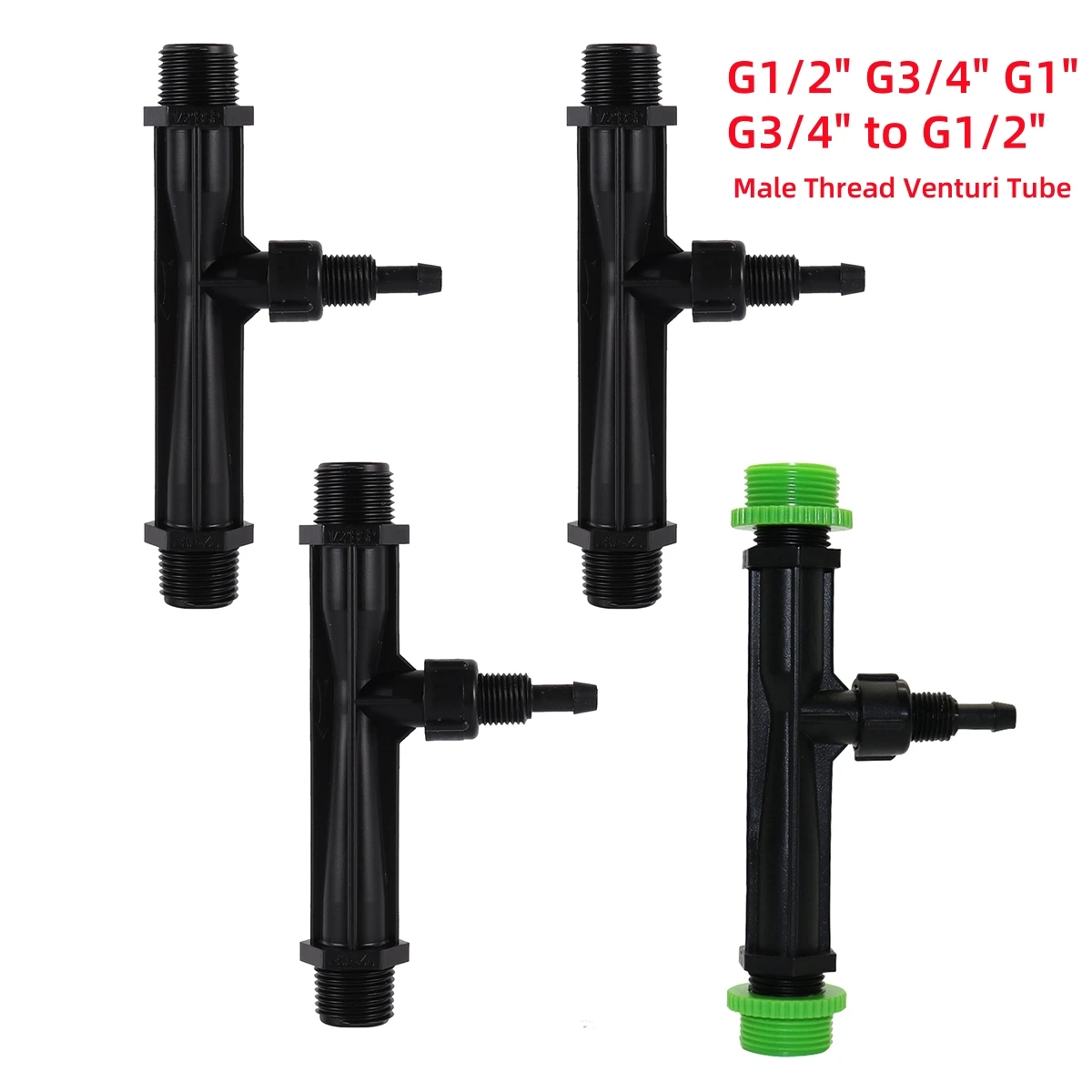

3Pcs Agriculture Irrigation Venturi Tube 1/2" 3/4" 1" 3/4" to 1/2" Thread Garden Greenhouse Venturi Fertilization Hose Tap Joint
