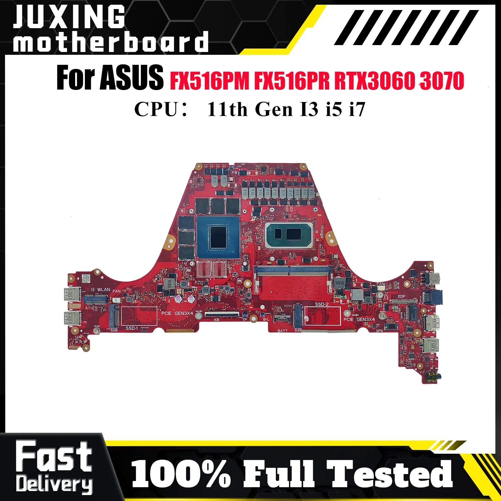 

Материнская плата для ноутбука FX516PR для ASUS TUF Gaming FX516P FX516PM FX516PR, материнская плата с 11-го поколения I3 i5 i7 100% тест, ОК, быстрая доставка