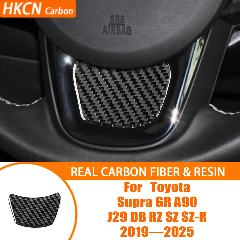 

Для Supra GR A90 2019-2025 автомобильные аксессуары рулевое колесо подбородок нижняя панель углеродное волокно внутренняя наклейка