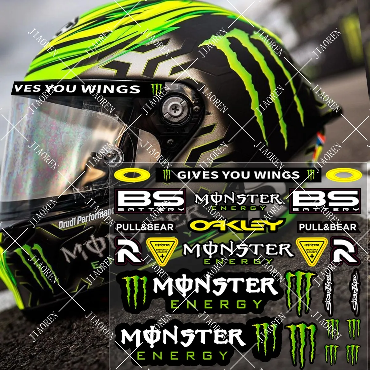 

Светоотражающая наклейка на шлем Monster Energy, наклейка на мотоцикл для HONDA YAMAHA SUZUKI KTM BMW KAWASAKI