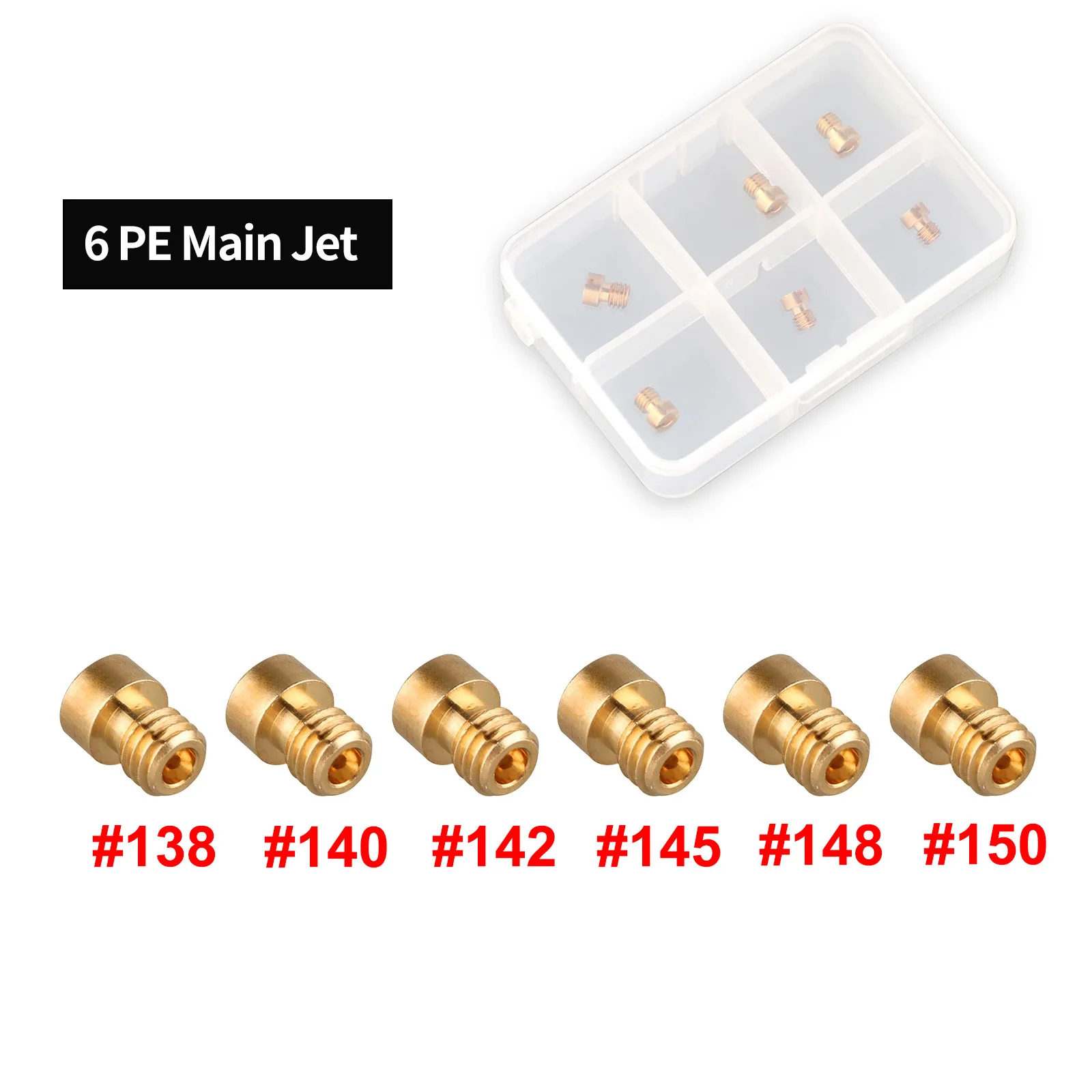 NIBBI 6/10 Stück Motorrad PE Vergaser Hauptdüsen M5 M6 Einspritzdüsendüsen-Set für Yamaha Honda Motocross Zubehör – Detail 5