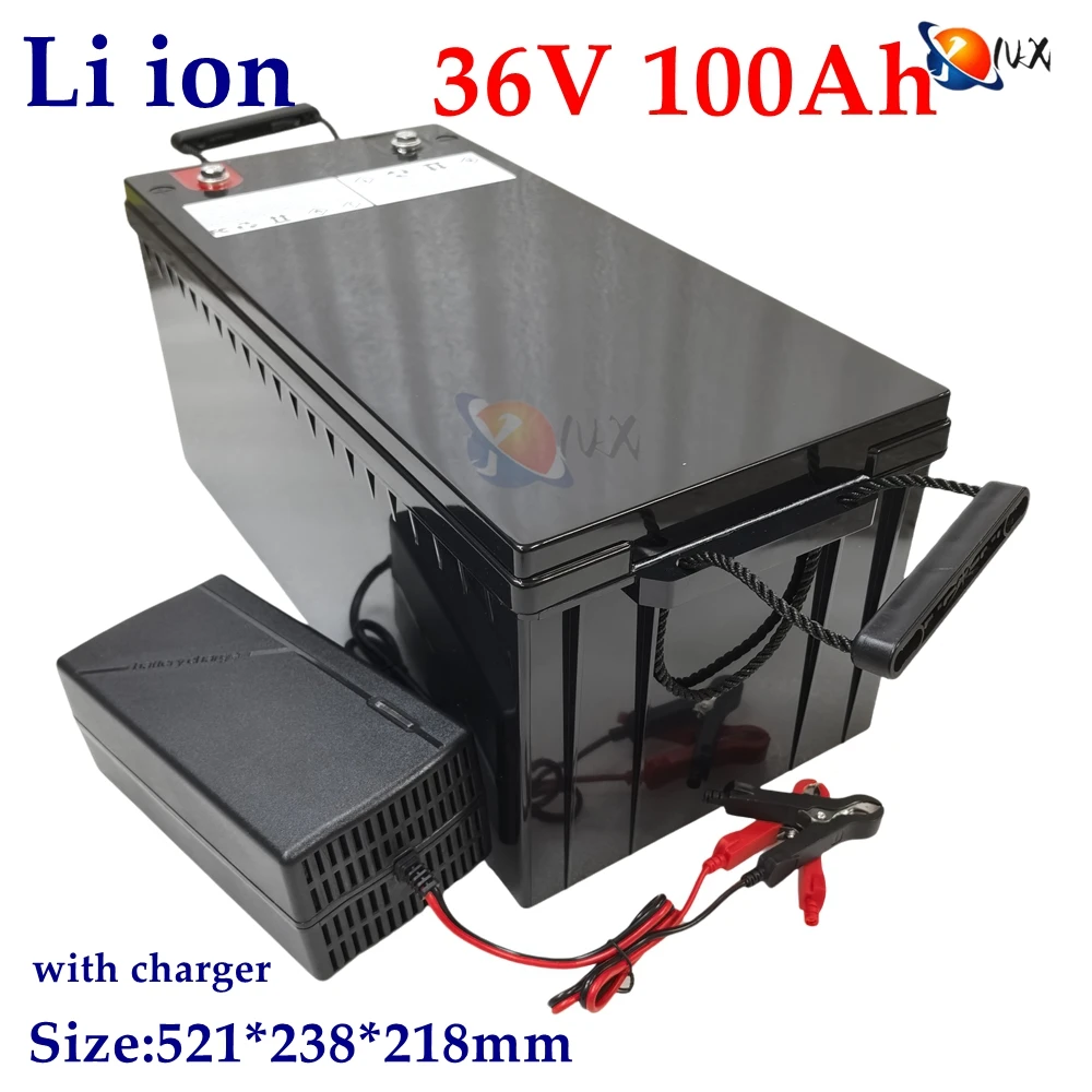 

YNXwaterproof 36V 100Ah lithium ion battery 100A BMS li ion for 3500W 2000w inverter scooter bike Solar energy EV +10A charger