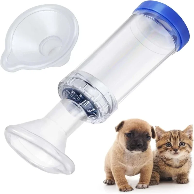 Handhold Cats Inhaler Spacer with Clear Mask Nebulizer for Animal Breathing Problem Easy Medication Administration