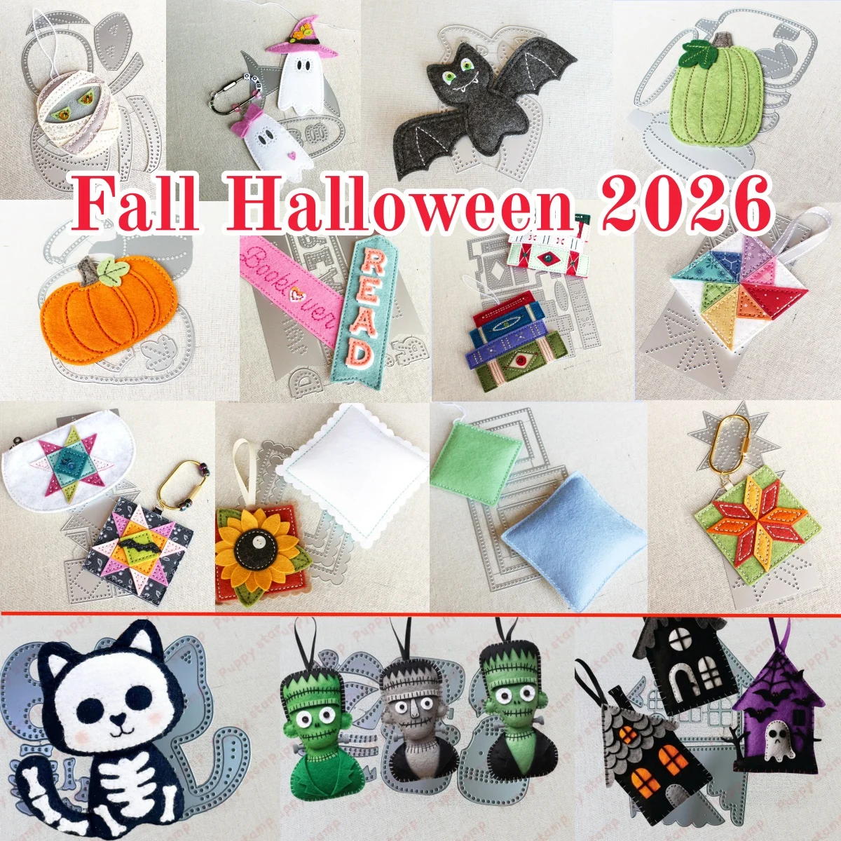 Felt Dies Halloween Witchy Boo Monster Mash Ghost  Autumn Metal Cutting Dies for DIY Decorating Scrapbook Paper August 2026 New