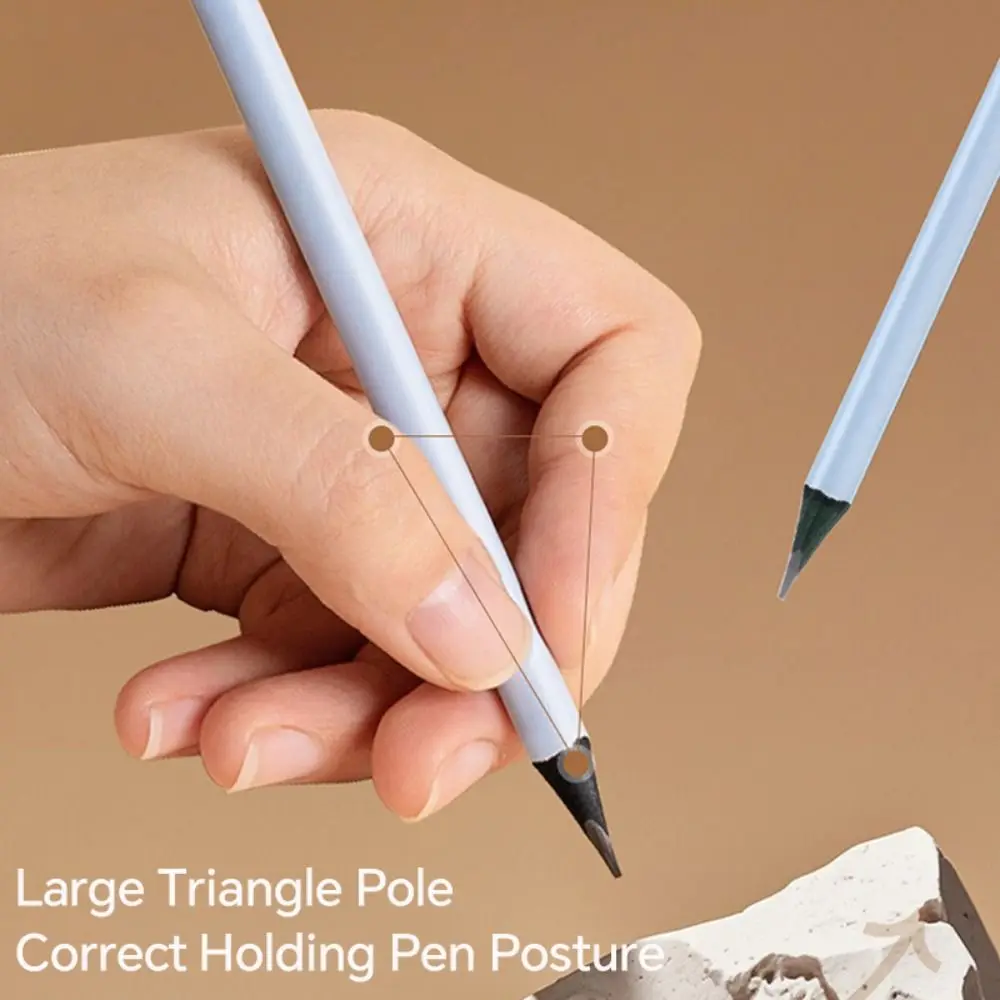 10PCS/Box High Quality Wood Pencil Correct Holding Pen Posture Large Triangle Pole HB/2B Pencils Writing Tools Gift