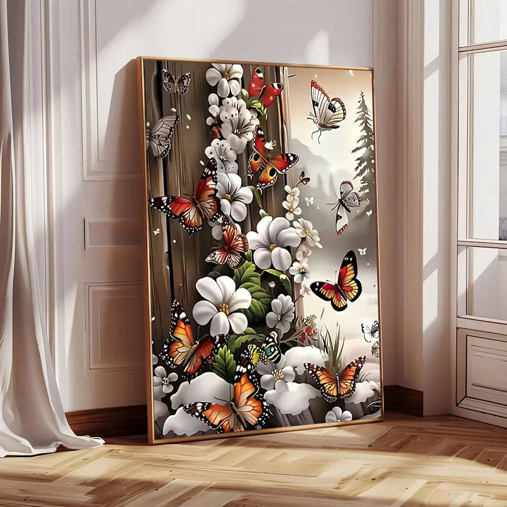 EverShine 5D Diamond Painting Butterfly Full Square Round Drill Mosaic Flower Creative Leisure DIY Embroidery Animal Home Decor