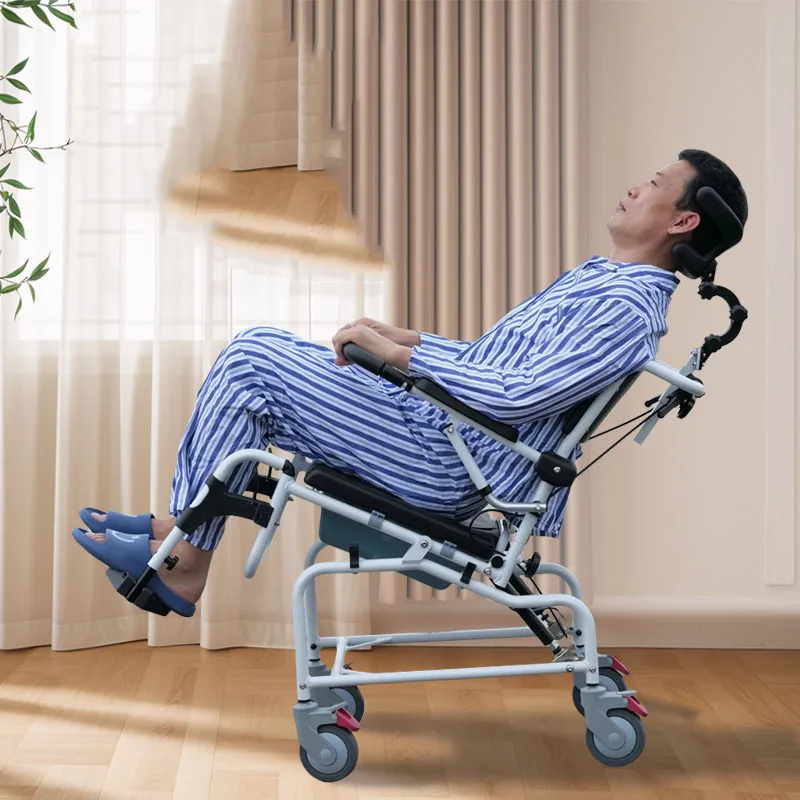 المعاقين المسنين كرسي حمام محمول دش ومرحاض كرسي بلا ظهر قابل للطي ساونا خطوة مايندر في الهواء الطلق المعادن Cabeceros أثاث المنزل #2